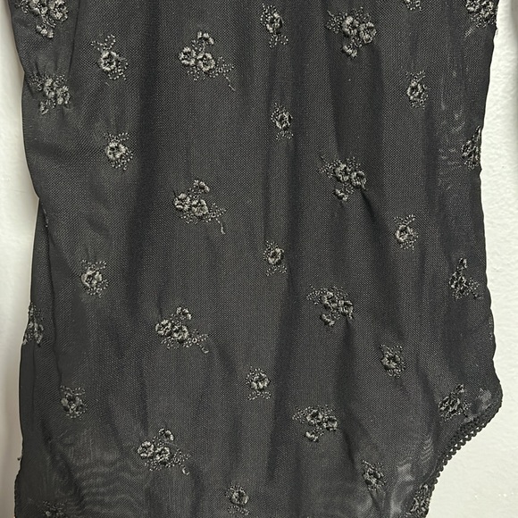 Free People Women’s Make Out Black Mesh Bodysuit Size XS, Long Sleeve Top - Picture 6 of 13